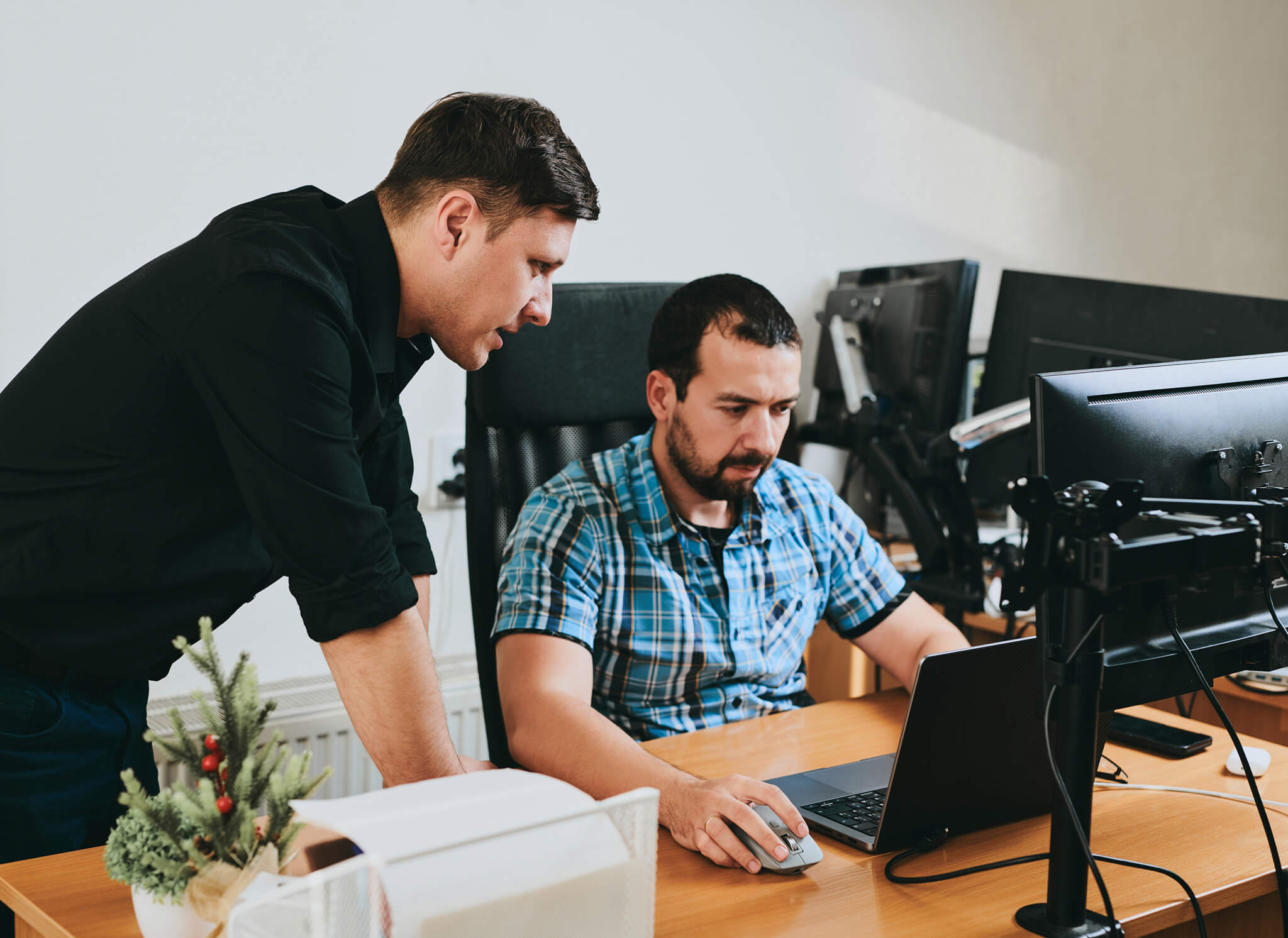 portrait-two-professional-male-programmers-working-computer-diverse-offices-modern-it-technologies-development portrait-two-professional-male-programmers-working-computer-diverse-offices-modern-it-technologies-development
